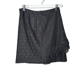 Ralph Lauren Black Lace Ruffle Skirt
